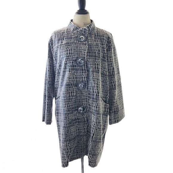 NWT Animal Print Faux Suede Jacket Coat - Picture 1 of 11